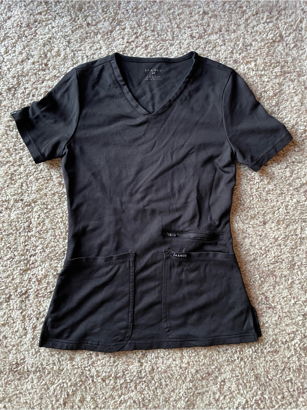 JAANUU V-Neck Women's Scrub Top with Front Pockets Size XS
